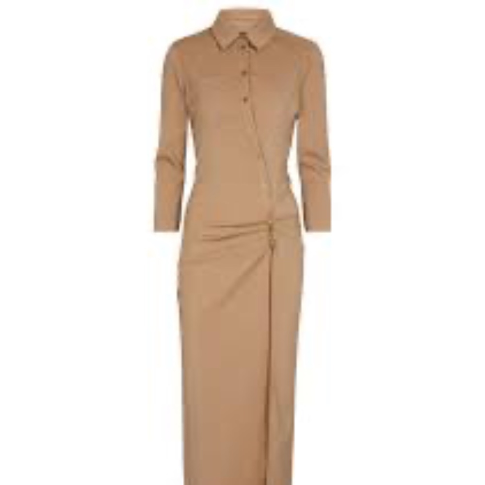 NWT Jacquemus ‘La Robe Jocou’ Midi Shirt Dress Tan/Beige FR44/ US12 $840 Retail - Picture 4 of 14